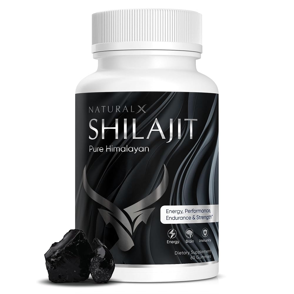 Natural X Pure Shilajit Gummies with Ashwagandha - 60 Count