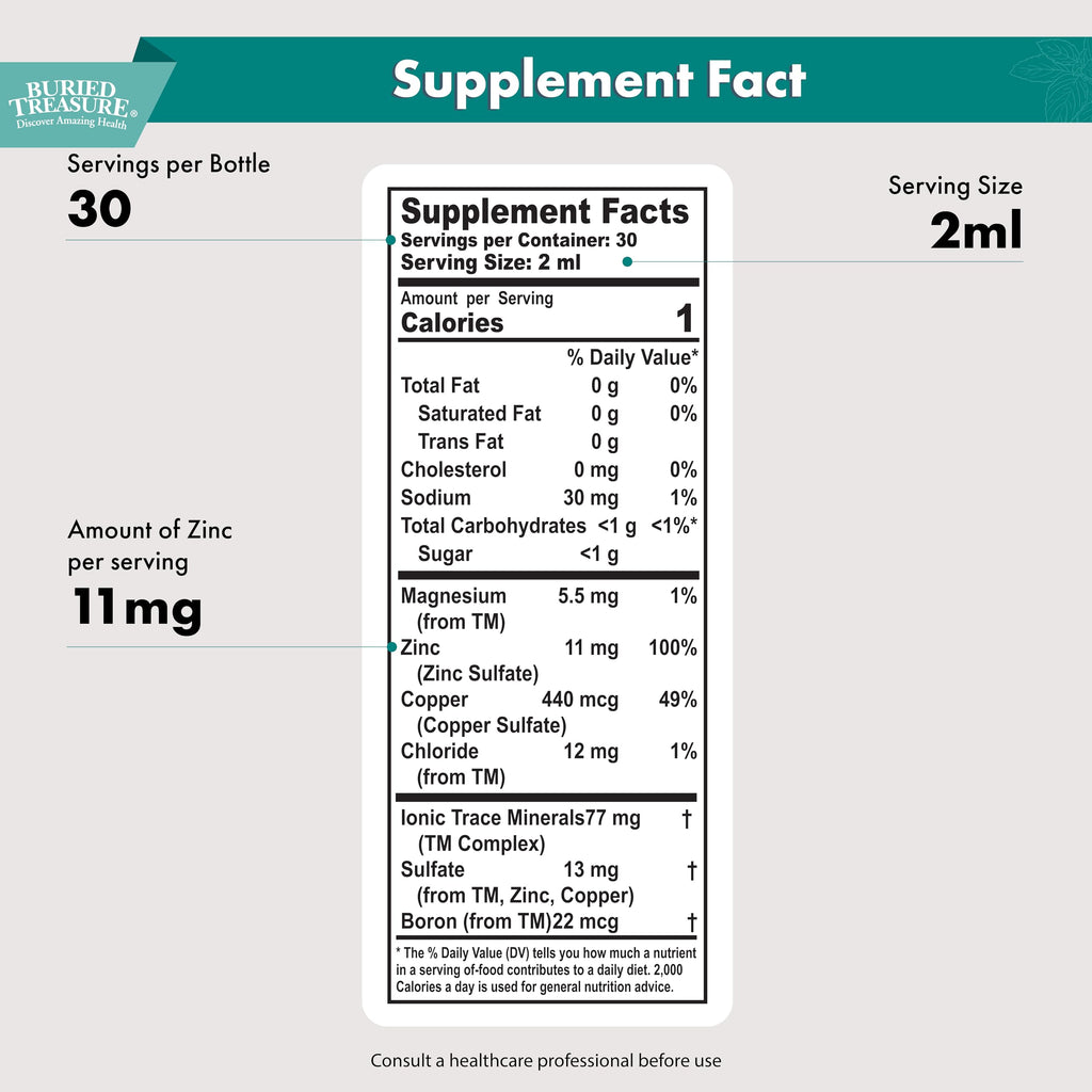 Buried Treasure Zinc Complex Drops - 30 Servings - image 2