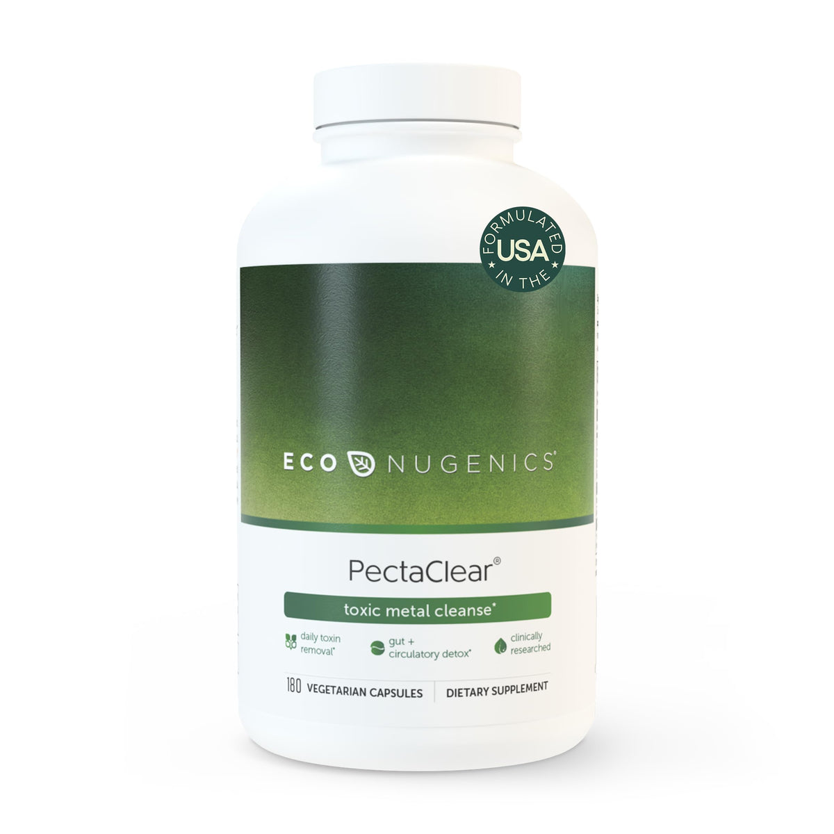 EcoNugenics PectaClear Detox Supplement - 180 Capsules