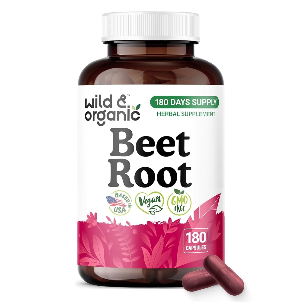 Wild & Organic Beet Root Capsules 8000 mg - 20:1 Beetroot Extract