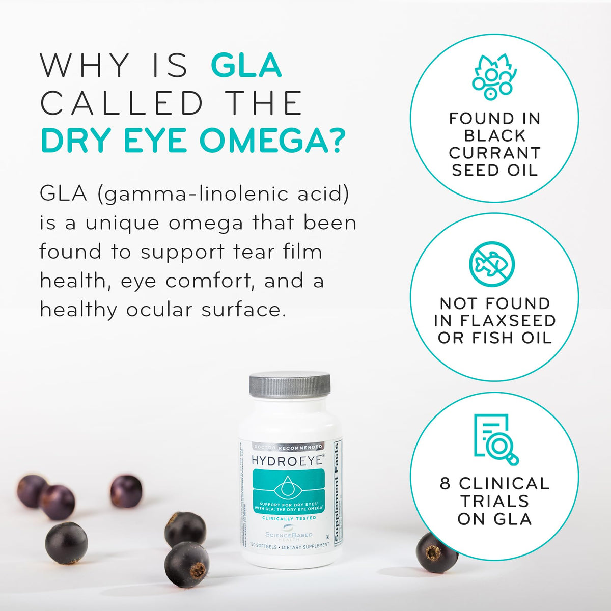 ScienceBased Health HydroEye Dry Eye Supplement with GLA & Omega-3s - image 3