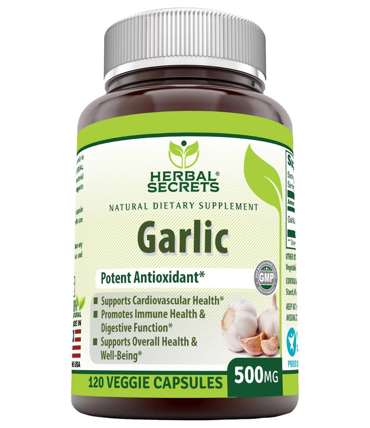 Herbal Secrets Garlic 500 mg - 120 Vegetarian Capsules