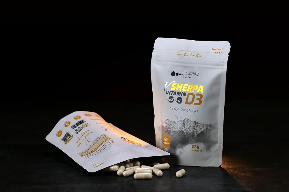 vSherpa Vitamin D3 4000IU + K2 + Vitamin C - 60 Capsules - image 2