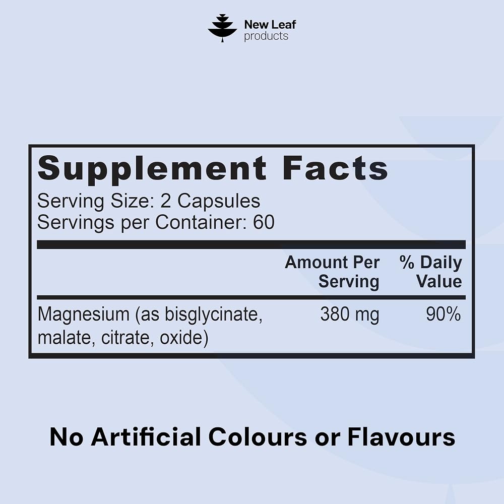 New Leaf Magnesium Glycinate 4-in-1 Complex - 120 Capsules - image 6