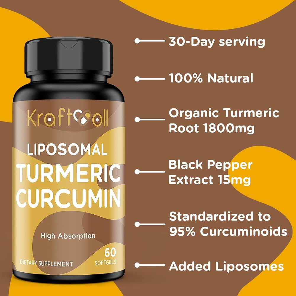 Kraftvoll Liposomal Turmeric Curcumin Supplement 2200 mg