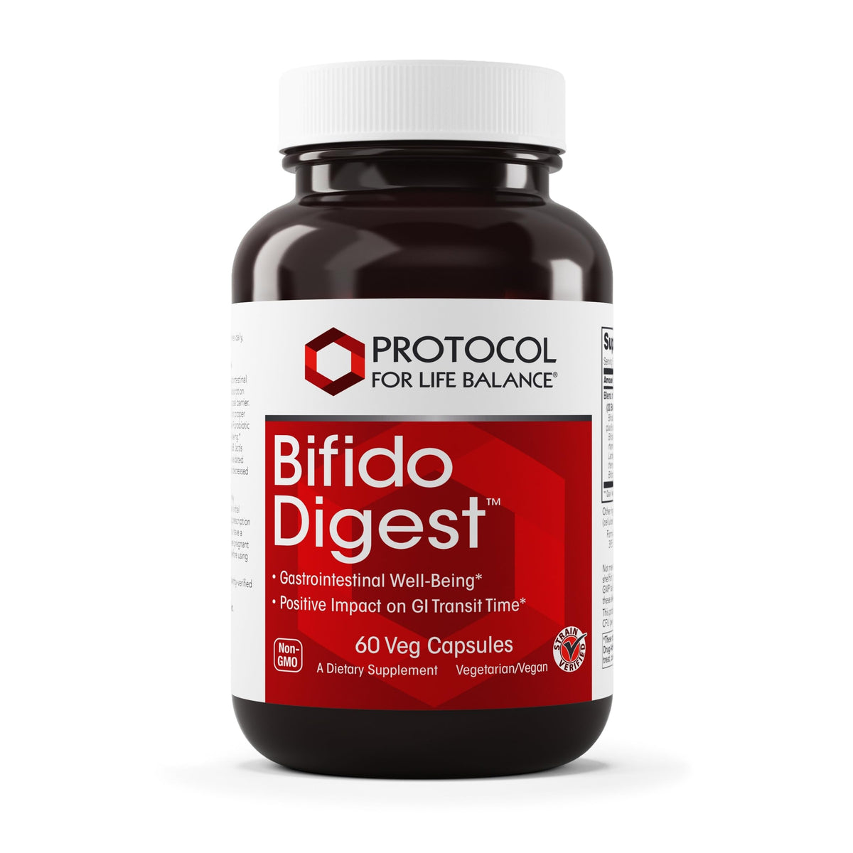 PROTOCOL FOR LIFE BALANCE Bifido Digest 20 Billion CFU - 60 Vegetarian Capsules