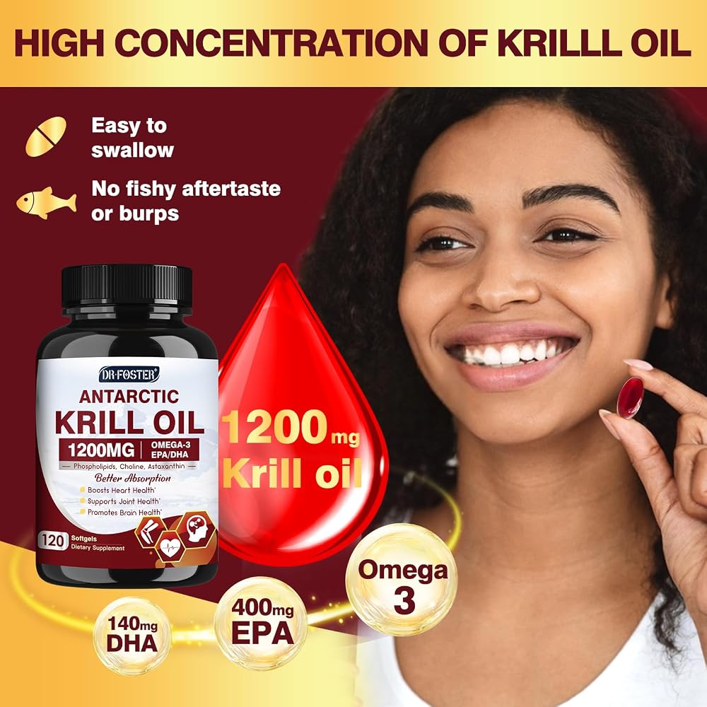 DRFOSTER Antarctic Krill Oil 1200 mg - 120 Softgels - image 2