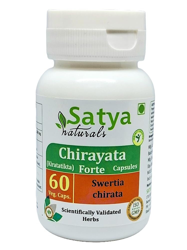 Satya Naturals Chirayata Forte Capsules 500 mg. 60 Veg. Capsule