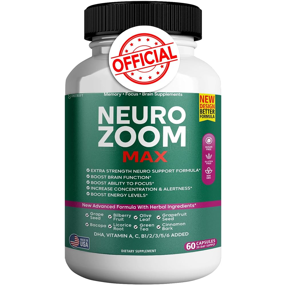 GREENVIFY Neuro Zoom Max Extra Strength Brain Support with Herbal