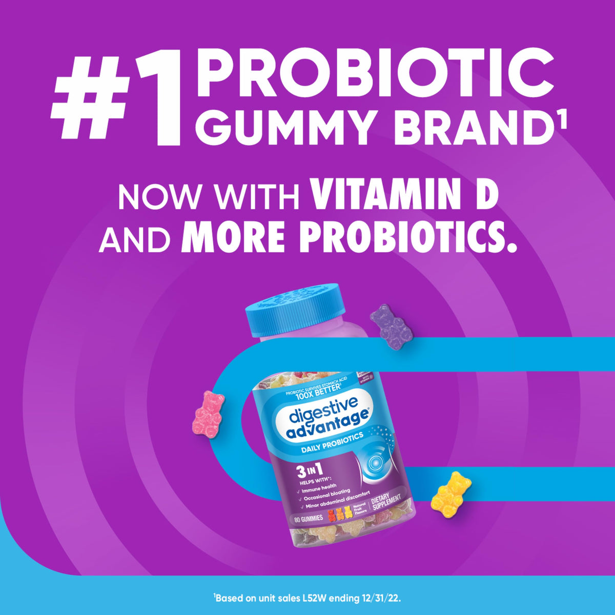 Digestive Advantage Probiotics Gummies with Vitamin D - 80 Count - image 3