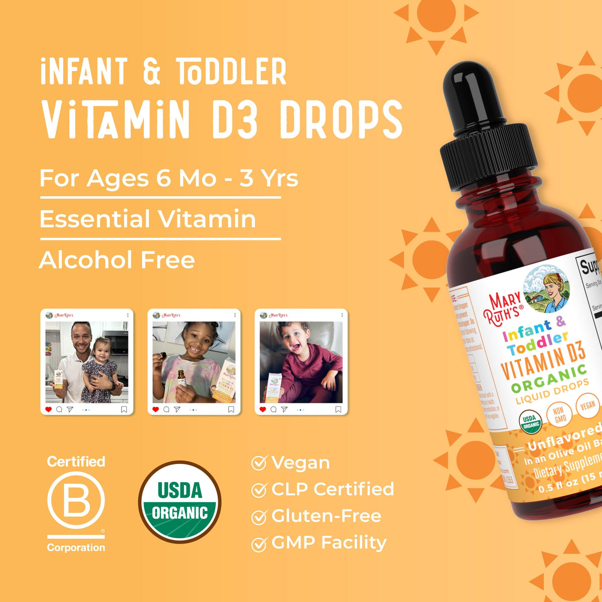 MARYRUTH'S Organic Infant & Toddler Vitamin D3 Liquid Drops - 0.5 oz - image 8