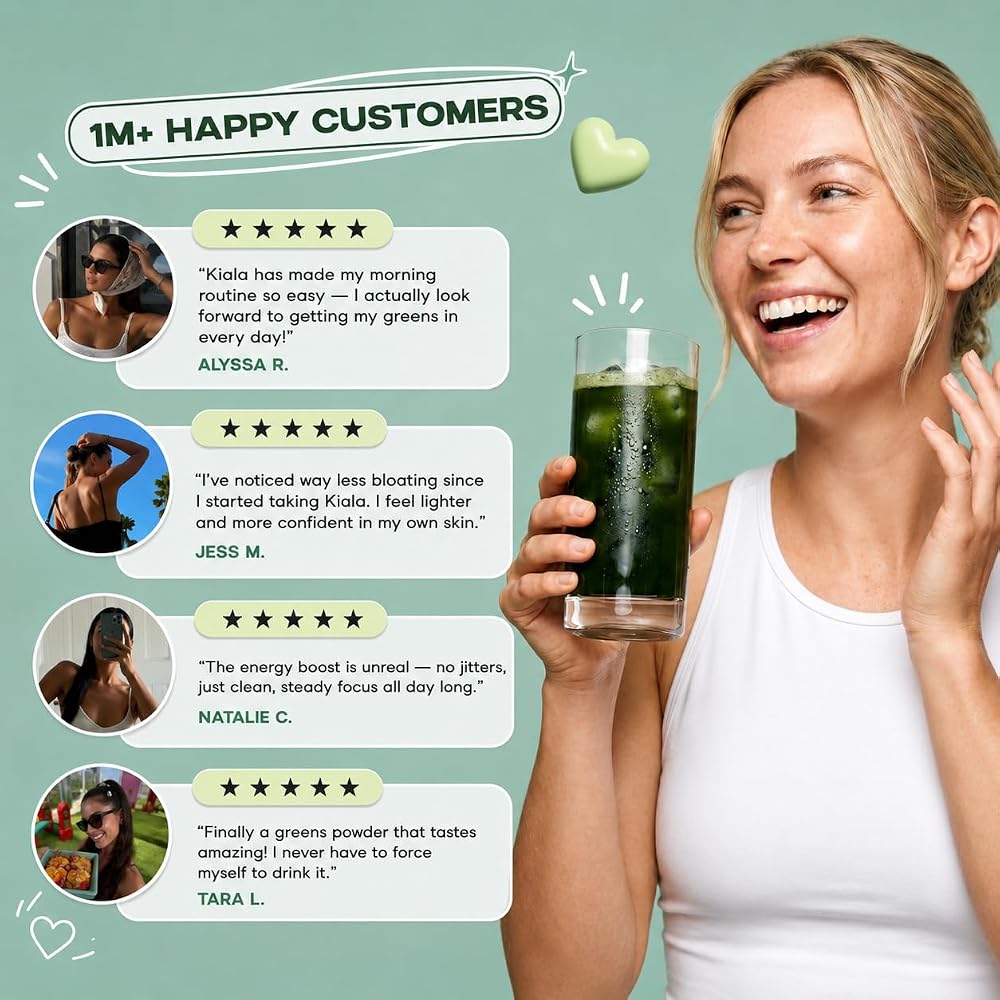 Kiala Nutrition Super Greens Powder - Digestive Health for Women