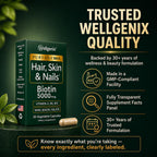 Wellgenix Purvana MAX Hair Skin & Nails Biotin 5000mcg - 60 Capsules - image 7