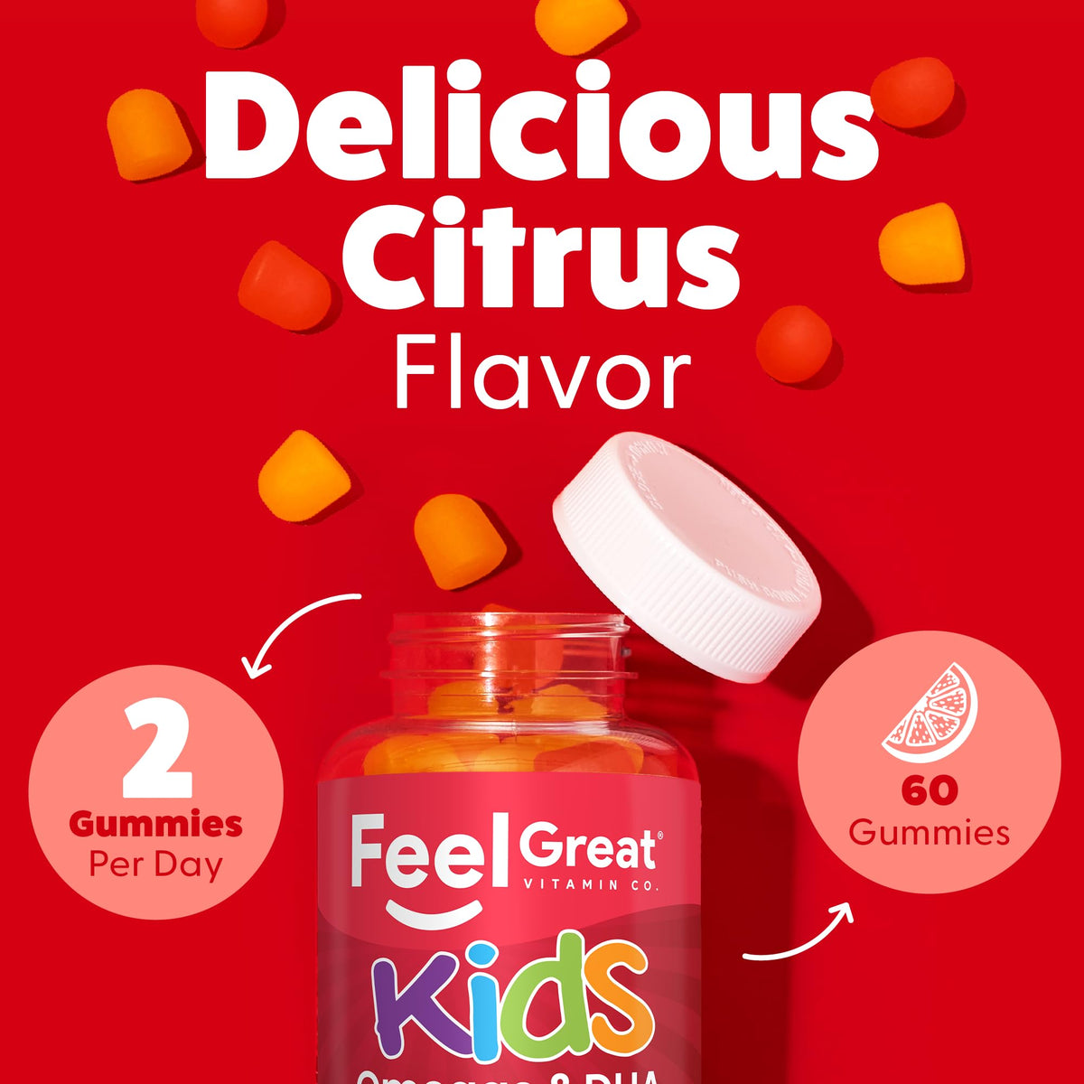The Feel Great Vitamin Company Omega 3 DHA Gummies for Kids Brain Support - image 3
