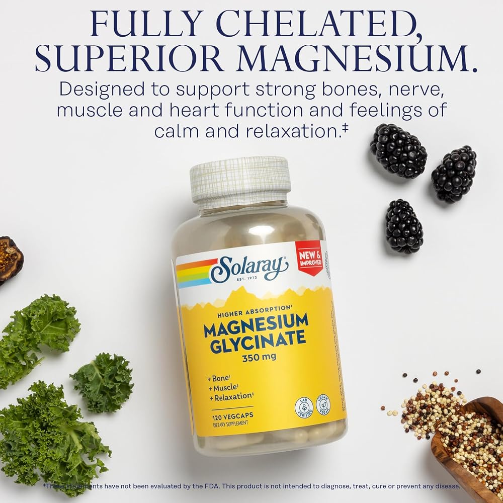 SOLARAY Magnesium Glycinate and Vitamin D3 K2 Bundle - 120 Vegetarian Capsules - image 4