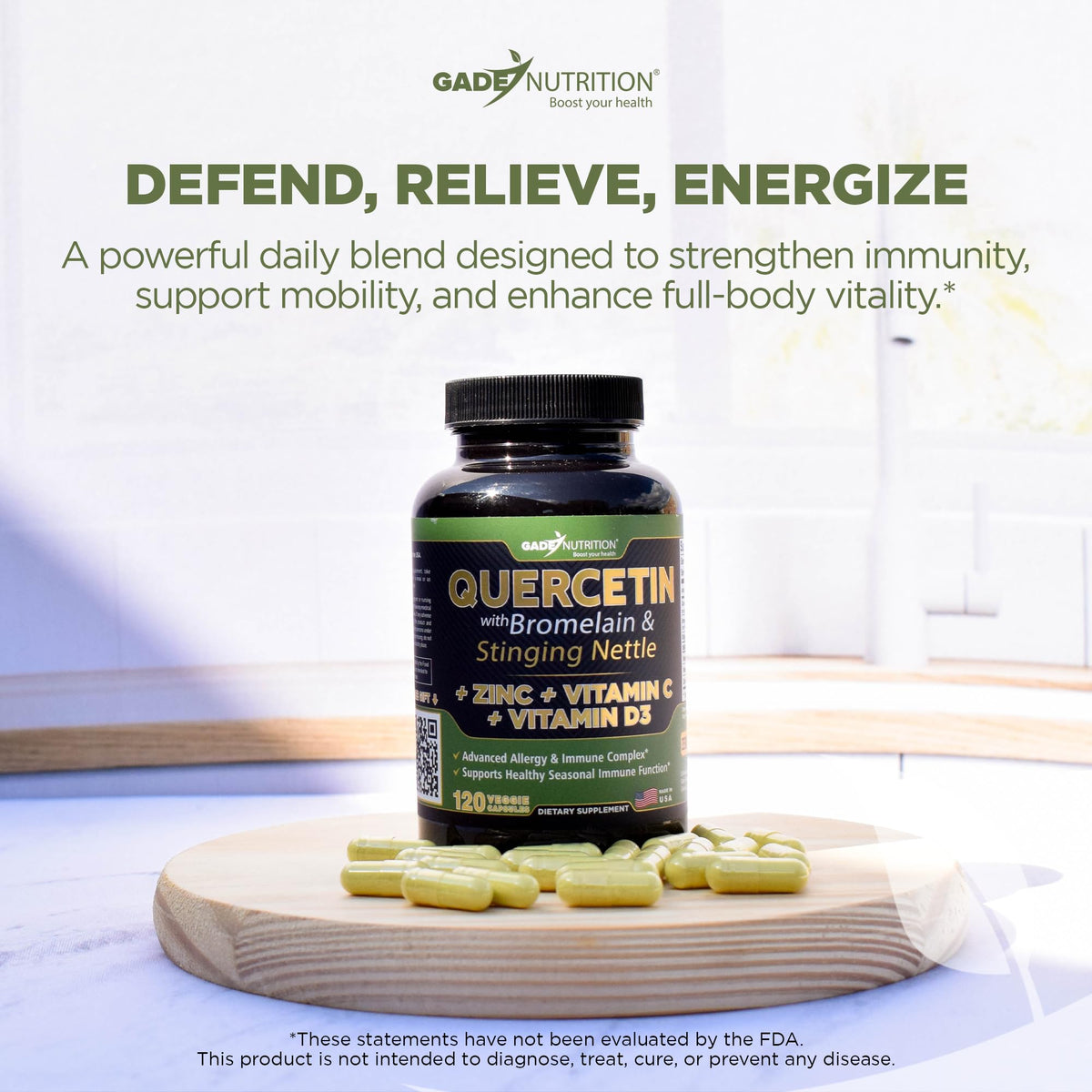 GADE NUTRITION BOOST YOUR HEALTH Quercetin with Vitamin C and Zinc