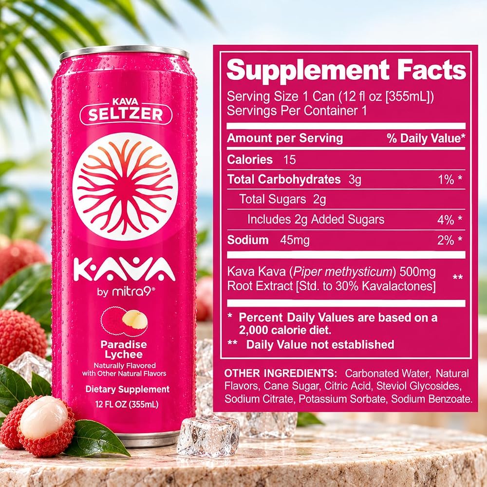 Mitra9 MITRA-9 Botanical Beverages - Paradise Lychee Sparkling Kava