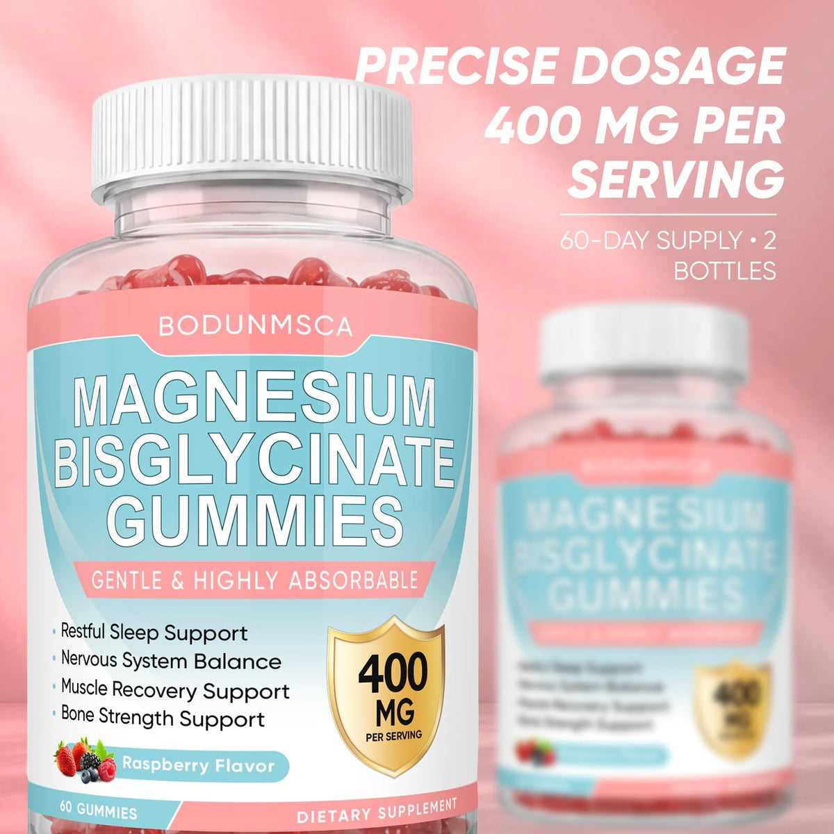 BODUNMSCA Magnesium Bisglycinate Gummies 400mg - 120 Gummies - image 7