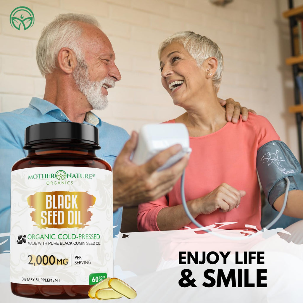 Mother Nature Organics Black Seed Oil 2000mg - 60 Softgels - image 2