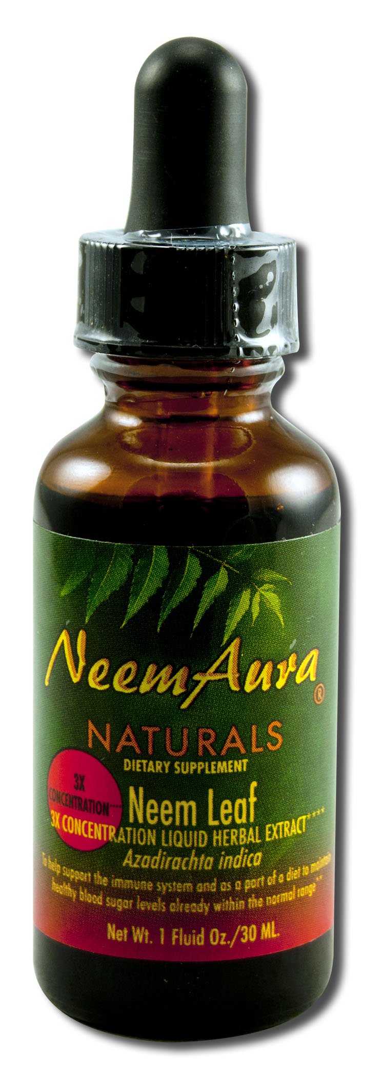 Neemaura Naturals Neem Leaf Extract 3X Strength - 1 Fl Oz
