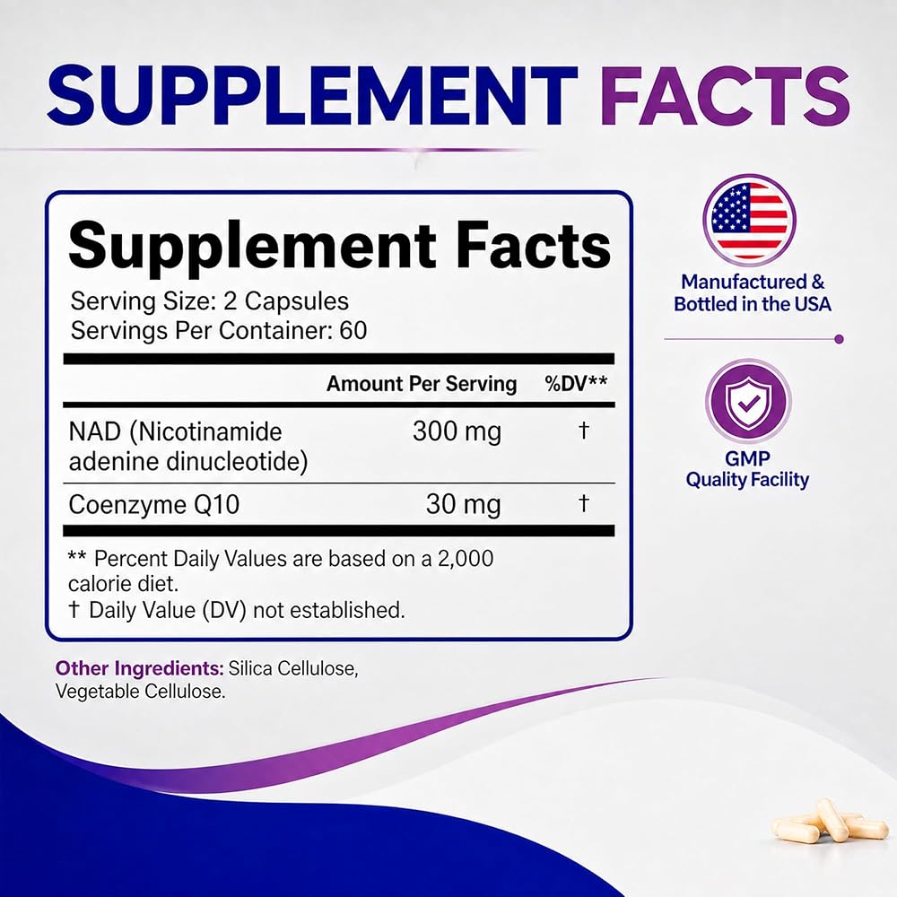 RAPHA HEALTH NAD Advanced Energy & Anti-Aging Formula - 120 Capsules - image 2
