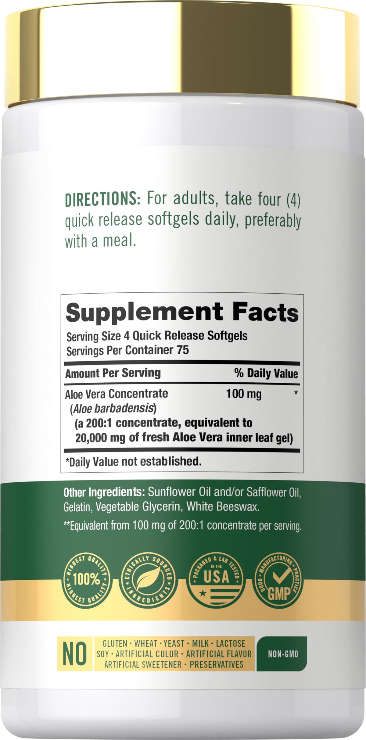 Carlyle Aloe Vera Softgel Capsules - 300 Count - image 2