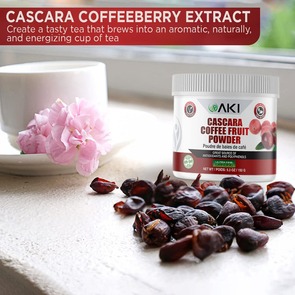 AKI ORGANIC Cascara Coffee Fruit Powder Antioxidants - 150g - image 3