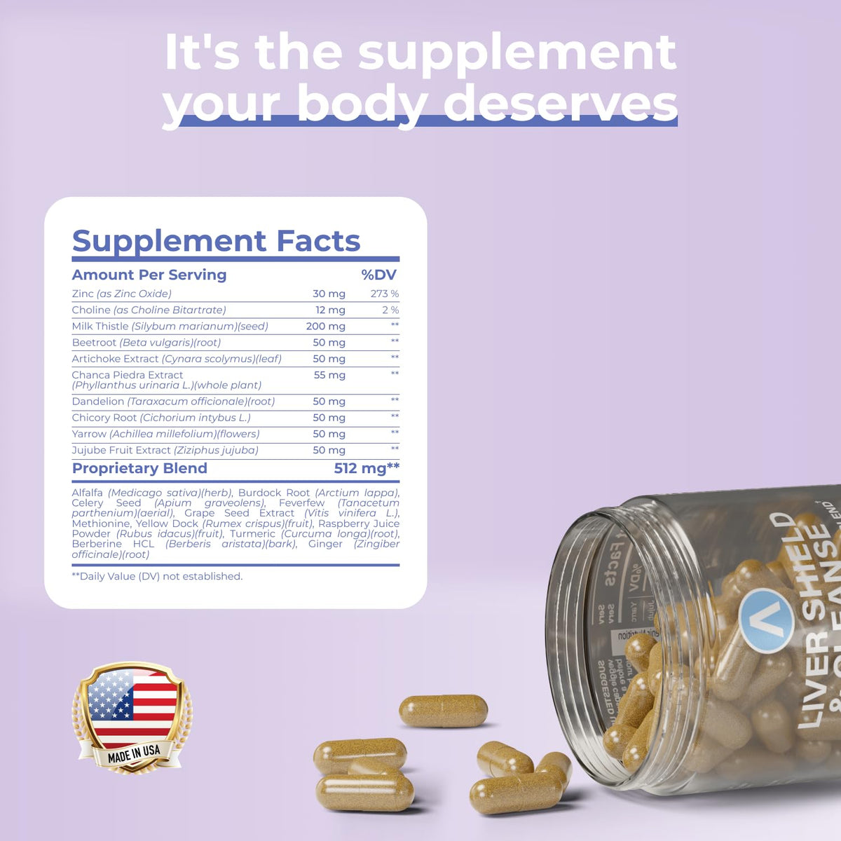 Avenir Nutrition Liver Shield & Cleanse - Powerful Herbal Liver
