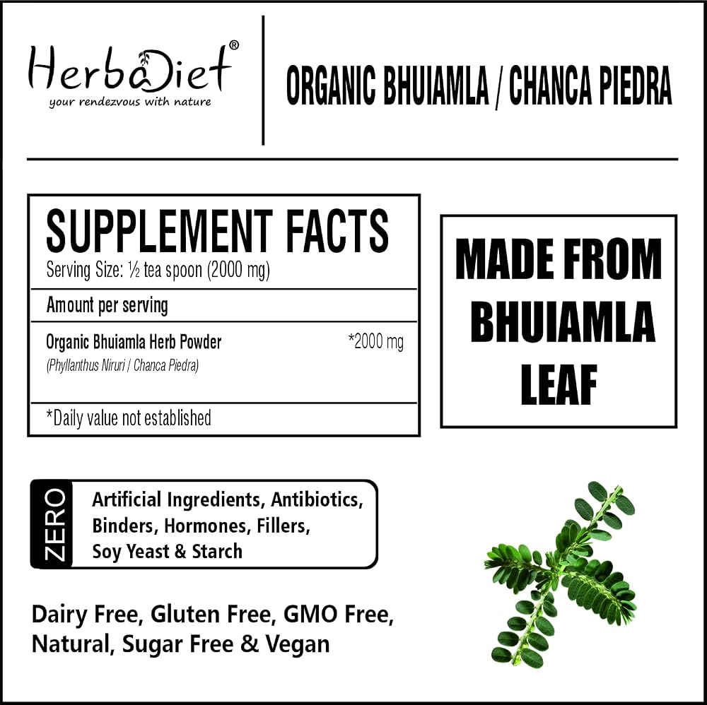Herbadiet Organic Chanca Piedra Powder Kidney Support - 227g - image 5