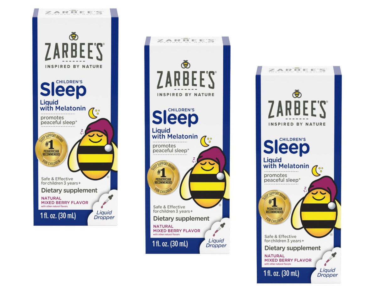 Zarbee's Naturals Children's Sleep Liquid with Melatonin - 1 oz (Pack of 3)