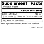 Source Naturals Ginkgo-24 Ginkgo Biloba Extract 120 mg - 120 Tablets - image 2