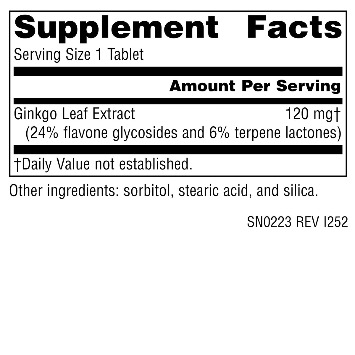 Source Naturals Ginkgo-24 Ginkgo Biloba Extract 120 mg - 120 Tablets - image 2