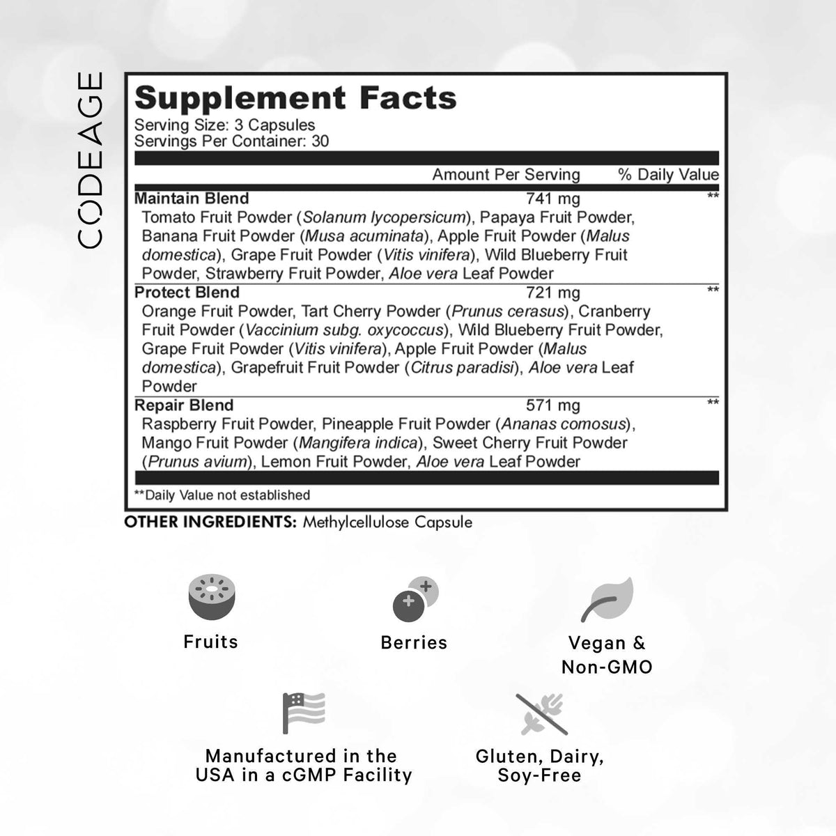 Codeage Instantfood Fast Fruits Multivitamin - 90 Capsules - image 2