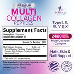 Nature's Nutrition Multi Collagen Complex Pills - Hydrolyzed Collagen