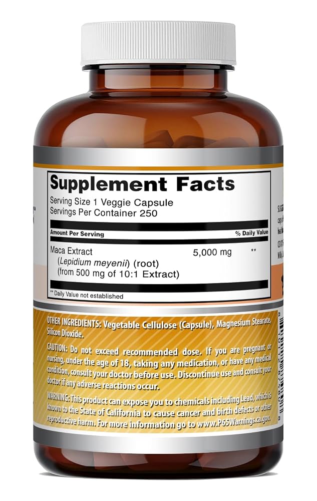 Amazing Nutrition Maca 500 Mg 10:1 Extract - 250 Vegetarian Capsules - image 6