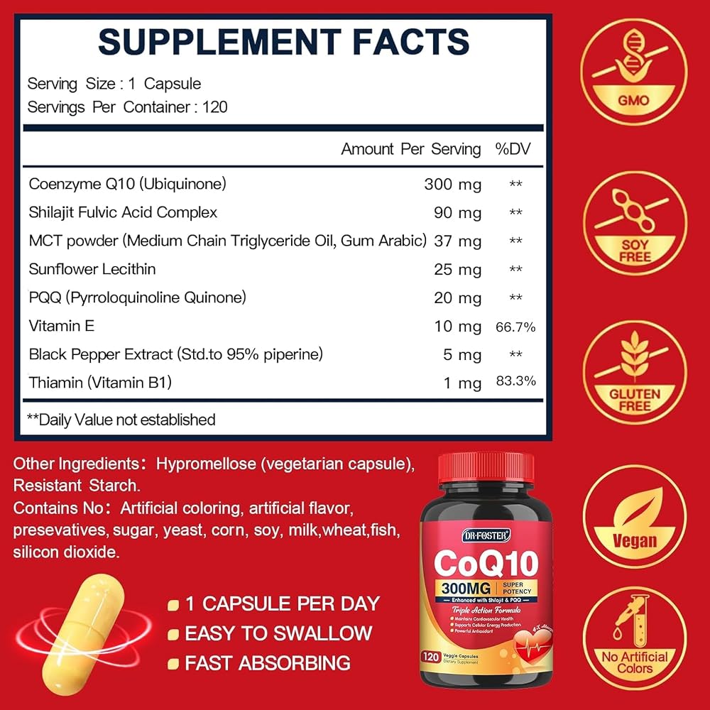 Quinovit DR·FOSTER CoQ10 300mg with PQQ & Shilajit - 120 Capsules - image 2