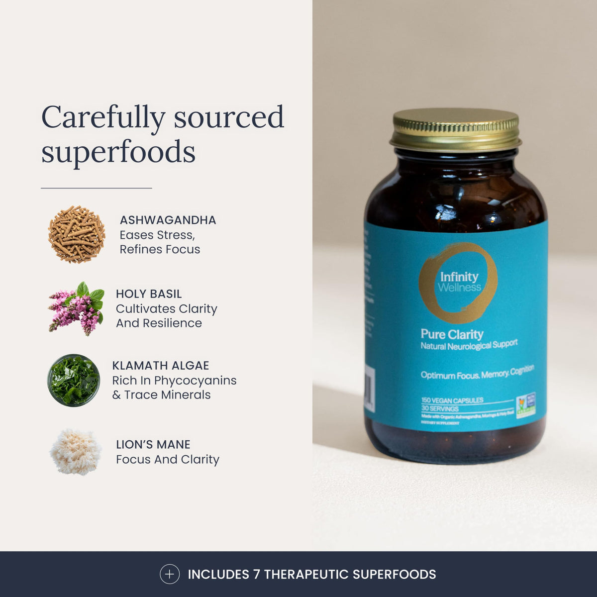Infinity Greens Pure Clarity Brain Support - 150 Capsules - image 3
