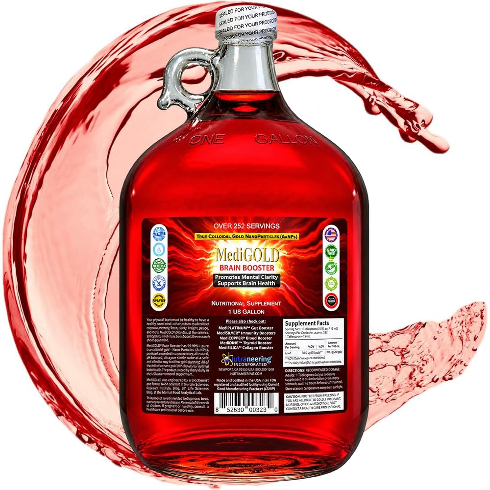 MediGOLD True Colloidal Gold AuNP Supplement - 128 Fl Oz