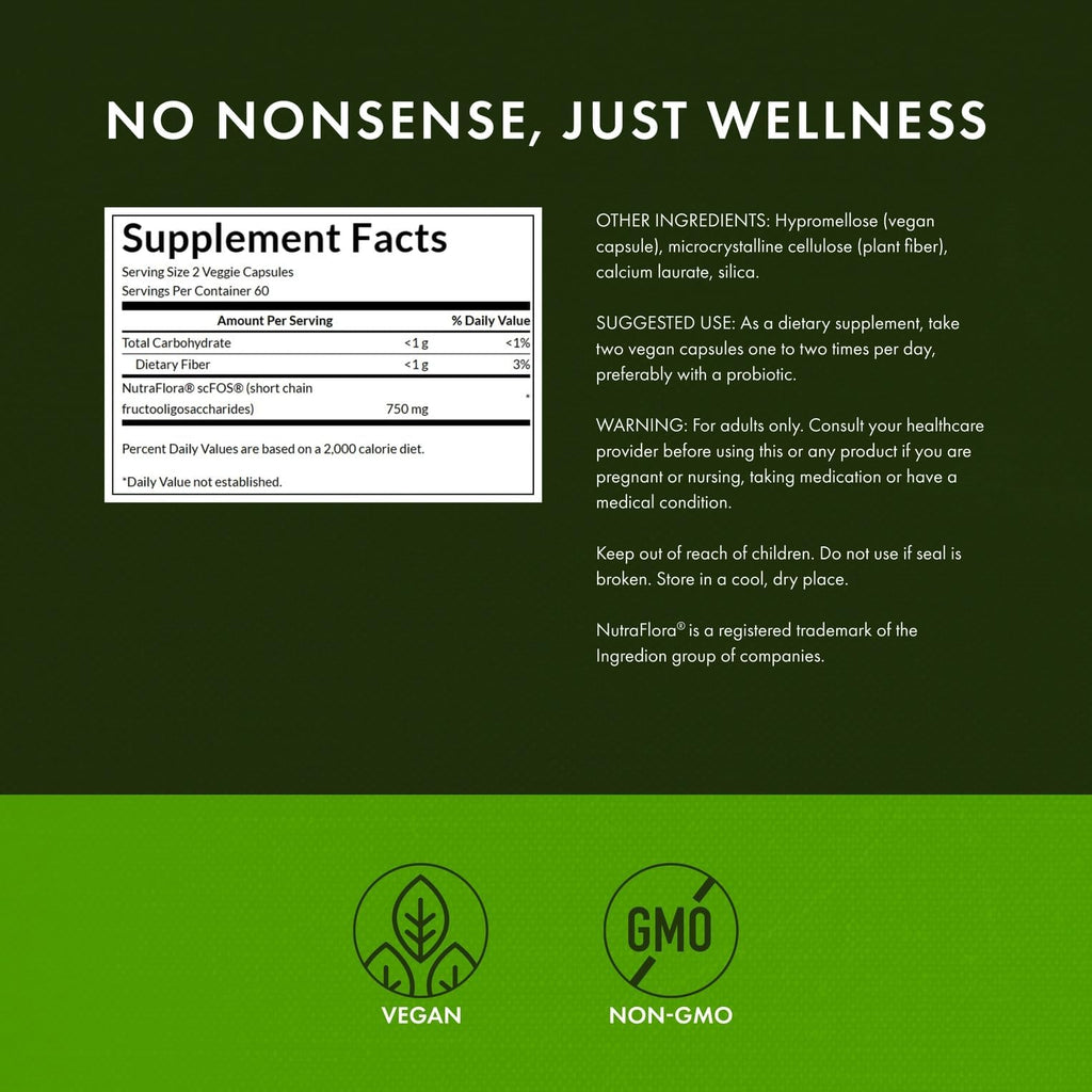 Swanson Prebiotic Fiber Capsules with NutraFlora FOS