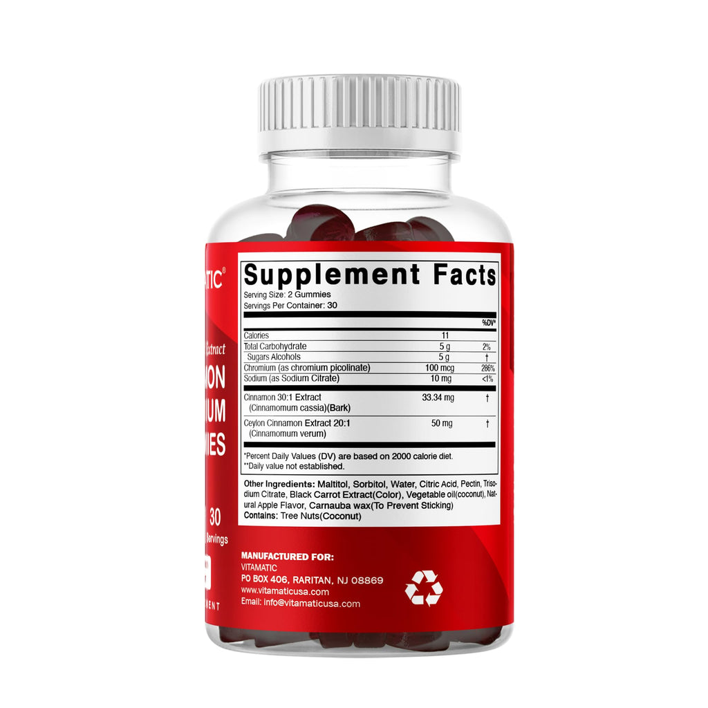 Vitamatic Chromium & Ceylon Cinnamon Gummies - 120 Count - image 8