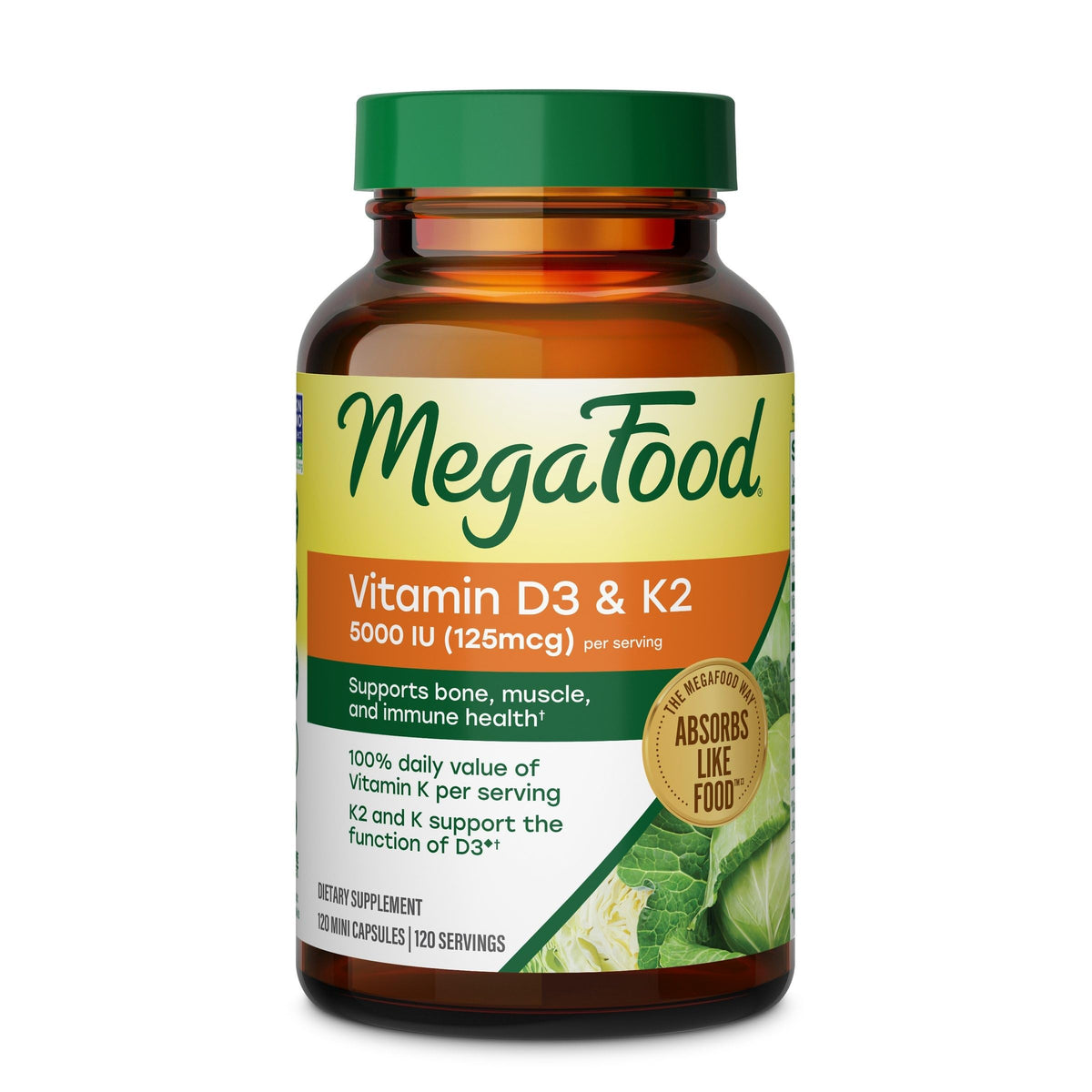 MegaFood Vitamin D3 5000 IU (125 mcg) - Vegetarian Supplements