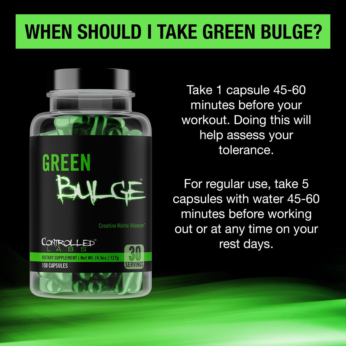 CONTROLLED LABS Green Bulge Creatine Matrix - 150 Capsules - image 4