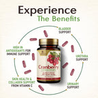 Nature's Nutrition Cranberry Pills Supplement 500mg Per Serving