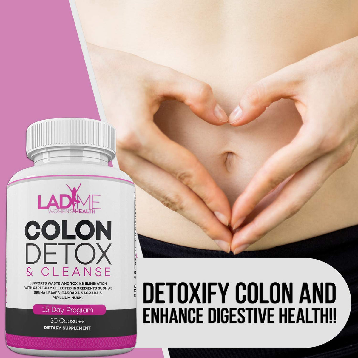 Ladyme Pure Colon Cleanse & Detox Women 15 Day Program - 30 Capsules - image 3