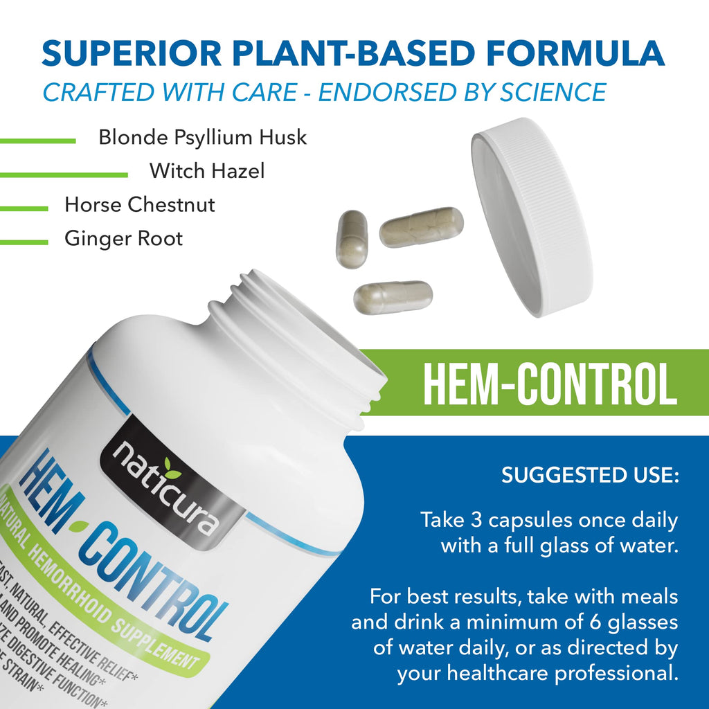 Naticura Hem-Control Hemorrhoid Relief Capsules - 90 Count - image 5