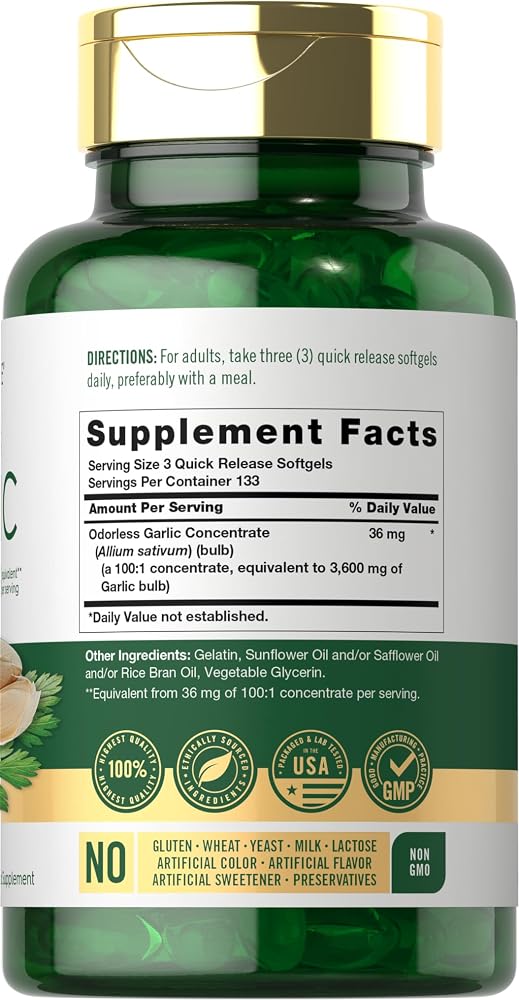 Carlyle Odorless Garlic Supplement - 400 Softgels - image 2