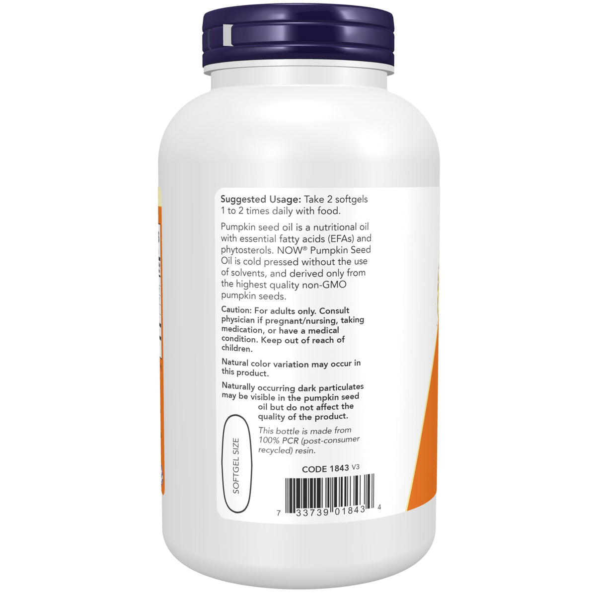 NOW Supplements, Pumpkin Seed Oil 1000 mg, Cold Pressed, 200 Softgels - image 3