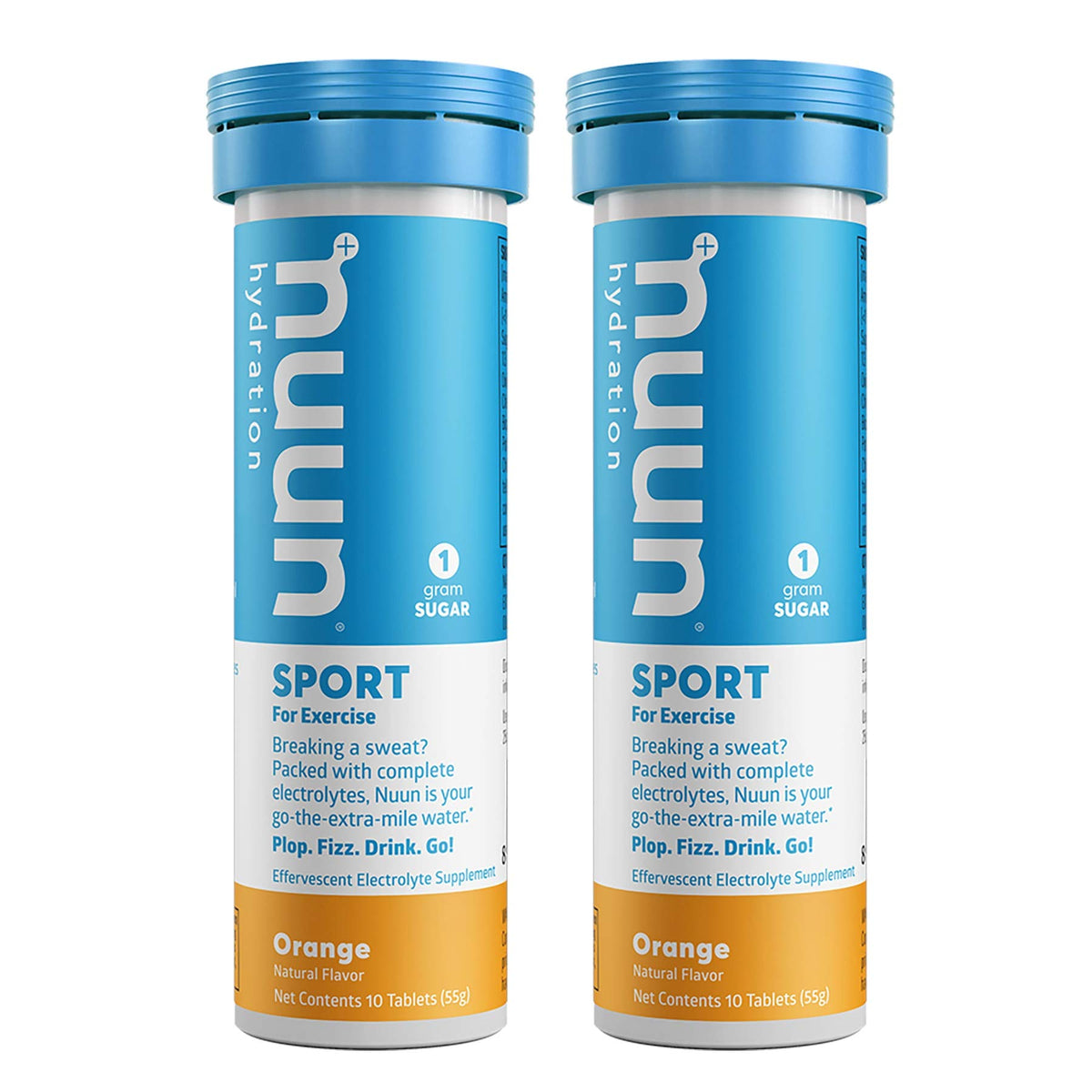 Nuun Sport Orange Electrolyte Drink Tablets - 10 Count (Pack of 2)