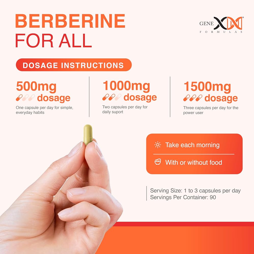 Genex Formulas Berberine HCl 500mg NSF Certified - 210 Capsules - image 4
