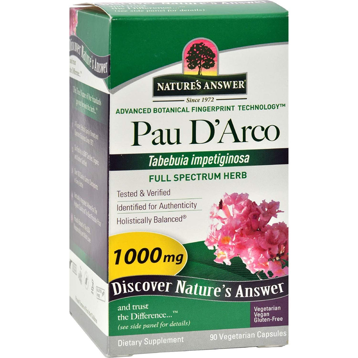 Nature's Answer Pau D'Arco 1000 mg Immune Support - 90 Vegetarian Capsules